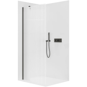 CERANO - Sprchová zástena Walk-in Onyx YL/P - 8 mm - čierna matná, ryhované sklo - 80x200 CER-8050BD1162