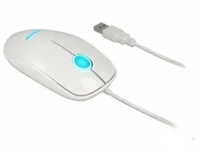 Delock 12537 biela / Optická myš / 1200dpi / 3 tlačidlá + rolovacie koliesko / USB (4043619125371)
