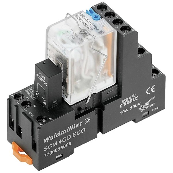 Weidmüller DRMKIT 24VDC 2CO LD/PB reléový modul, 24 V/DC, 10 A, 2 prepínacie, 10 ks; 1542460000