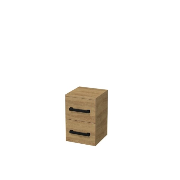 Kúpeľňová skrinka nízka s čiernou úchytkou SAT Cube Way 32,5x49,3x33 cm dub Hickory mat CUBE3CN32DH CUBE3CN32DH