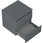 MEXEN/S - Rivel kúpeľňová skrinka pod umývadlo 50 cm s doskou, 2 zásuvky, reliéf, grafit mat 91A20-05047-2-BFFC66