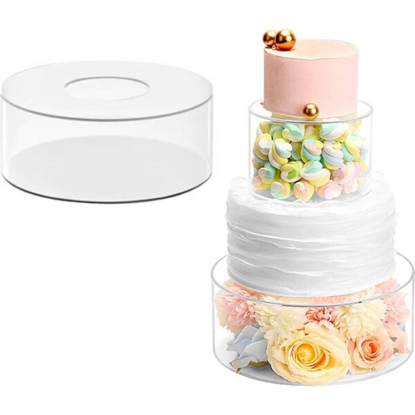 Akrylový plnitelný kulatý stojan na tortu - medzi poschodi 20x10 cm - Cakesicq - Cakesicq