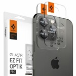 Spigen Glass EZ Fit Optik Pre ochranné sklo na fotoaparát pre Apple iPhone 16/15/14 Pro 16/15/14 Pro Max 2ks čierna (AGL05205)