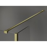 MEXEN/S - Kyoto Sprchová zástena WALK-IN 90 x 75 x 30, transparent, zlatá kartáčovaná 800-090-075-221-55-00-030