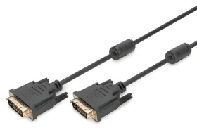 Digitus DVI-D Dual Link kábel čierna / Prepojovací kábel / DVI-D 24+1 / 5 m / max. 2560×1600 px (AK-320101-050-S)