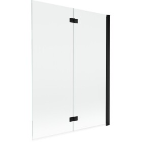 MEXEN - MIST vaňová zástena 130x150 cm 6mm 2-s, čierna, číra, pravá 8A9-130-002-70-00-P