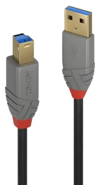 Lindy Anthra Line USB-A - USB-B 0,5 m čierna / USB kábel / USB 3.2 Gen 1 / 5 Gbit/s (36740)