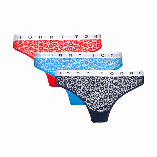 Dámske čipkované tangá 3 Pack UW0UW02524-0V7 - Tommy Hilfiger L
