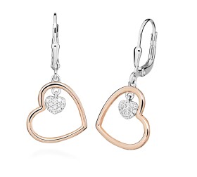 Silver Cat Strieborné visiace bicolor náušnice Love & Infinity SC620