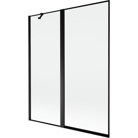 MEXEN - MIST vaňová zástena 140x150 cm 6mm f+s, čierna, okraj, ľavá 8A9-140-011-70-70-L
