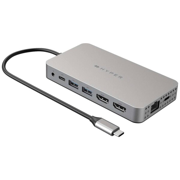 Hyper USB-C Univerzálna dokovacia stanica pre MacBook M1 / 2 x USB-C / 2 x HDMI / 2 x USB 3.0 / RJ45 / MicroSD / SD / pod (HDM1H-GL)