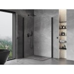 MEXEN/S - Mist-B Duo sprchovací kút dvere krídlové 100 x 85, transparent, čierna 8A2-100-085-70-00
