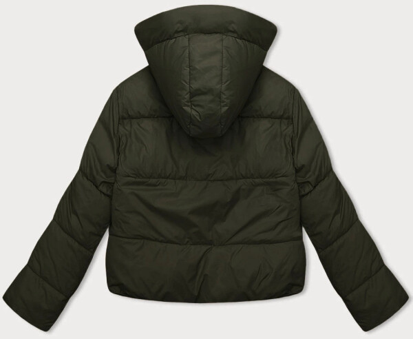 Krátka dámska zimná páperová bunda v army farbe J Style (16M9188-136) odstíny zelené XL (42)