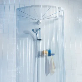 Spirella OMBRELLA sprchový záves pre kruhový držiak biely / PVC / 200 x 170 cm