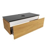 Kúpeľňová skrinka so žulovou krycou doskou SAT Feel 100x30x46 cm medový dub mat SATFEEL100DMZ SATFEEL100DMZ