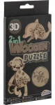 GRAFIX Drevené 3D puzzle 2v1 Opice a delfín