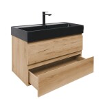Kúpeľňová skrinka 2 zásuvková s umývadlom SAT B-Way 99x50x45 cm dub mat BWAY2100OAKU2B2B BWAY2100OAKU2B2B