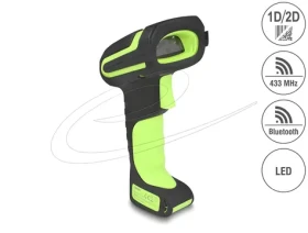 DeLock Priemyselná čítačka čiarových kódov 1D a 2D / Čítačka čiarových kódov / 433 MHz alebo Bluetooth (90588)