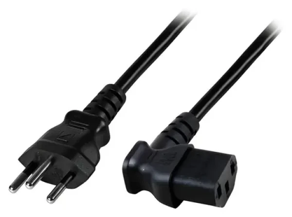 EFB Švajčiarsko T12 - C13 90 ° čierna / Napájací kábel / 1,8 m / 10 A / 250 V (EK483.1,8V2)