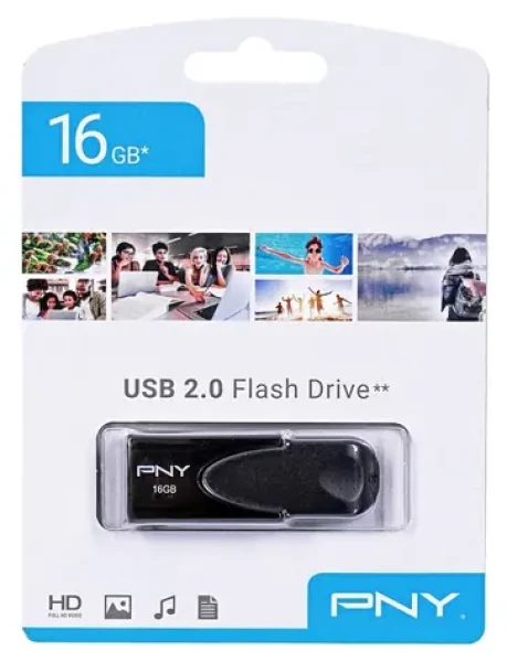 PNY Attaché 4 16GB čierna / Flash disk / USB 2.0 (FD16GATT4-EF)
