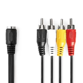 Nedis DIN Audio kábel DIN 5pinová (F) - 4X RCA (M) 0.20 m čierna (CAGL20475BK02)