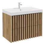 Kúpeľňová skrinka s umývadlom SAT Delano 80x56x45 cm dub mat DELANO80ZDCUM DELANO80ZDCUM