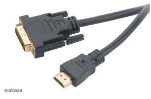 AKASA AK-CBHD06-20BK / redukcia / DVI-D na HDMI / pozlátené kontakty / 2m (AK-CBHD06-20BK)