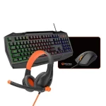 Meetion C490 čierna / Herná sada: klávesnica + myš + slúchadlá + podložka / USB / podsvietenie / US layout (C490)