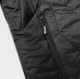 Čierna dámska plus size bunda s odnímateľnou kapucňou J Style (16M9268-392) odstíny černé 46