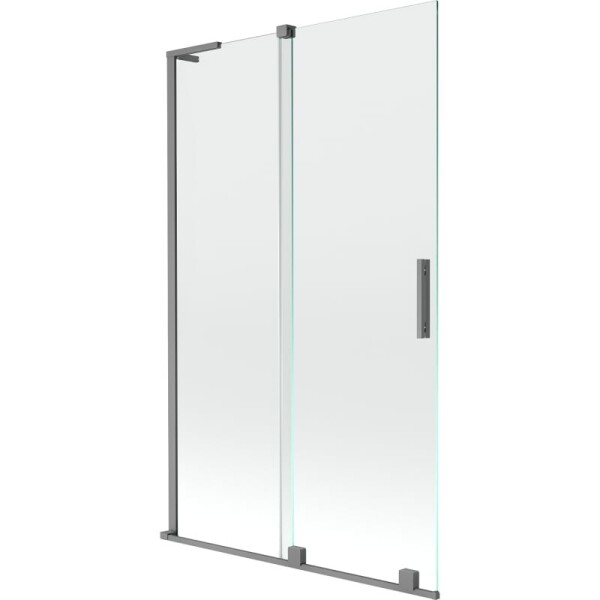 MEXEN/S - Velar L dvojkrídlová posuvná vaňová zástena 110 x 150, transparent, grafit metal 896-110-003-01-95