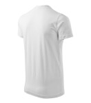 Ťažké tričko s výstrihom do V unisex biele 3XL