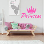 Veselá Stena Samolepka Princess Farba: černá, Veľkosť: 40 x 23 cm