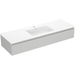 MEXEN/S - Rivel kúpeľňová skrinka 140 cm s umývadlom Otis, 1 šuplík, reliéf, šedá mat/biela mat 91A20-14023-1-BF62-W18M01