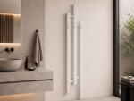 CERANO - Koupelnový radiátor Fabiano - háčky na ručníky - boční připojení - 251 W - bílá lesklá - 1200x220 mm CER-148970