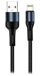 Colorway čierna / Dátový kábel / USB-A - Lightning / nylonový / 2,4 A / 1 m (CW-CBUL045-BK)