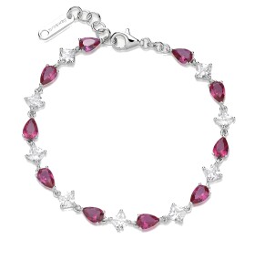 Brosway Oslnivý strieborný náramok so zirkónmi Fancy Passion Ruby FPR113
