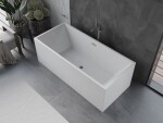 MEXEN/S - Vigo voľne stojaca vaňa 178,5 x 80, biela, sifón a prepad grafit kartáčovaná 51251788000-66
