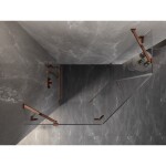 MEXEN/S - Lunar sprchovací kút päťboký krídlový ľavá 80 x 90, transparent, ružové zlato 831-080L-090P-60-00-L