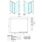 POLYSAN - EASY obdĺžniková sprchová zástena 1100x800 L/P varianta EL1115EL3215