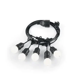 Ideal lux Fiesta SP5 NERO 5x15W / vonkajšia závesná svetelná reťaz / E27 / IP44 (159836)