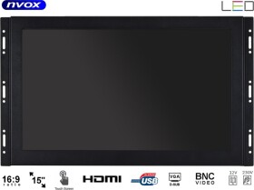 Nvox Monitor dotykowy open frame led 15cali vga hdmi bnc usb 12v 230v