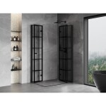MEXEN/S - Mist-F Duo sprchovací kút skladacie dvere pravá 80 x 100, čierna kratka, čierna 8A6-080L-100P-70-77