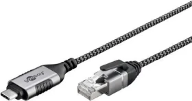 Goobay 74405 čierna/sivá / Adaptér / USB-C - RJ-45 / USB 3.2 Gen2 / Cat.6 / 5 m (74405)