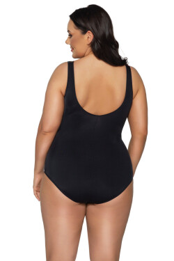 Dámske jednodielne plavky SKJ-56 TROPICAL ISLAND Čierne so zelenou - AVA 80G černá- MIX barev