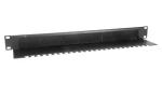 Equip / Kefový priechodný panel 19" čierna / 1U / RAL 9005 (327413)