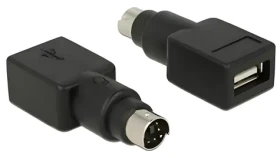 DeLock čierna / Adaptér / PS/2 (M) - USB-A (F) (65898)