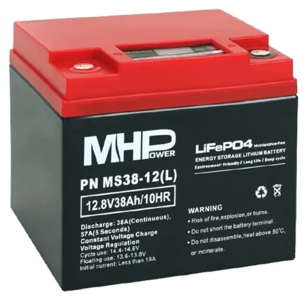Carspa MHPower MS38-12(L) / LiFePO4 batérie / 12V / 38Ah / IP55 (MS38-12(L))