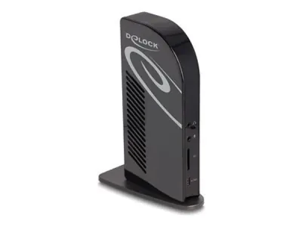 DeLock USB-C Triple Display čierna / Dokovacia stanica / 3× 4K 60Hz / HDMI + DisplayPort / PD 96W / 5× USB / LAN (88051)