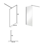 BESCO - Walk-in sprchovací kút AVEO BLACK - FARBA rámu - Čierna, Pevná stena - 50 cm, Rozmer A - 120 cm, Rozmer C - 195 cm, Výplň - Číre bezpečnostné sklo - 8 mm BCAVEO120BL+BCAVEO50BL