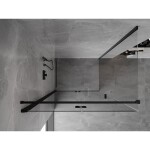 MEXEN/S - Mist-F sprchovací kút skladacie dvere ľavá 85 x 80, transparent, čierna 8A6T-085-080-70-00-L